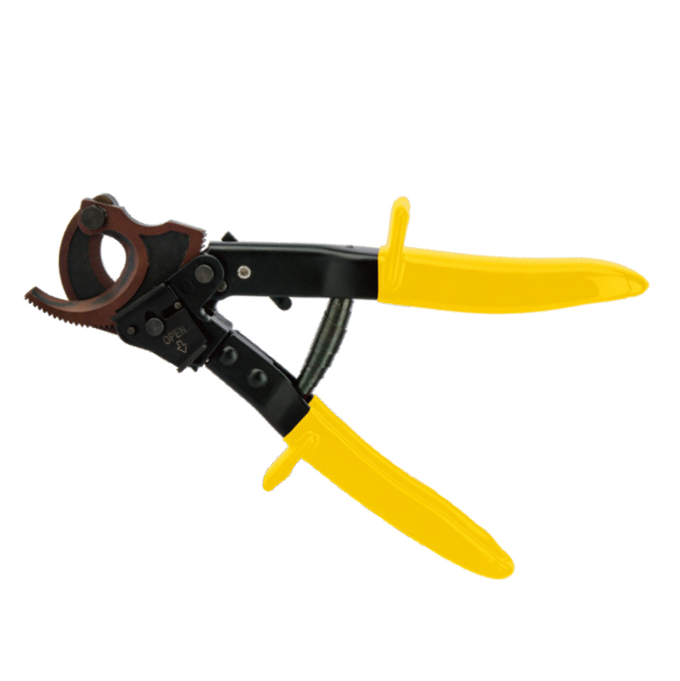 Ratchet Cable Cutter, High Leverage Cutting Tool, Electrician's Wire Cutter with Ergonomic Handle, Sharp and Durable, for Copper and Aluminum Cables, CC-325 Model