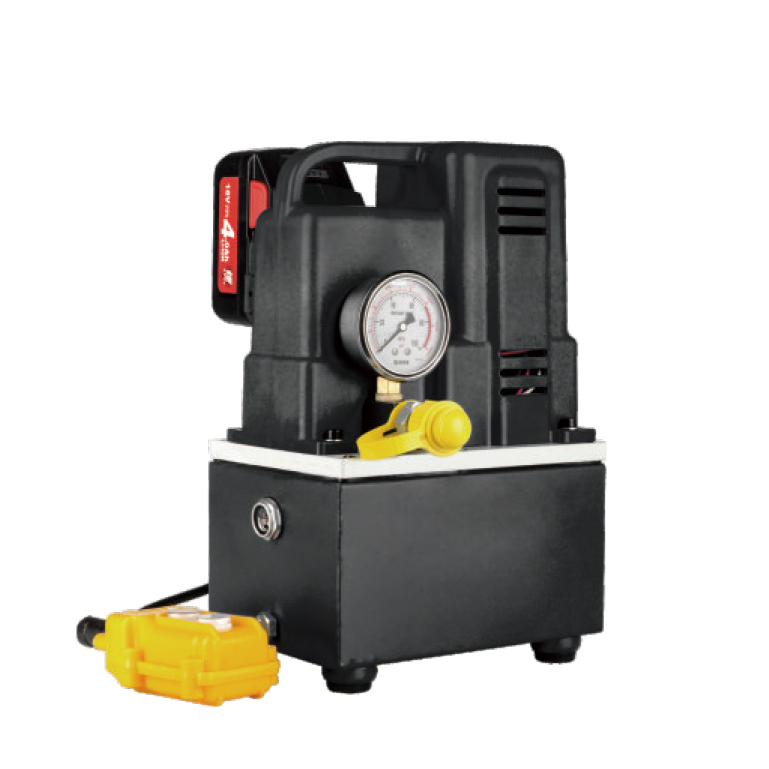 Portable Electric Hydraulic Pump, Manual Valve Control with Gauge, Industrial Grade, for Automotive, Construction and Engineering Applications, ZHQ-700D Model