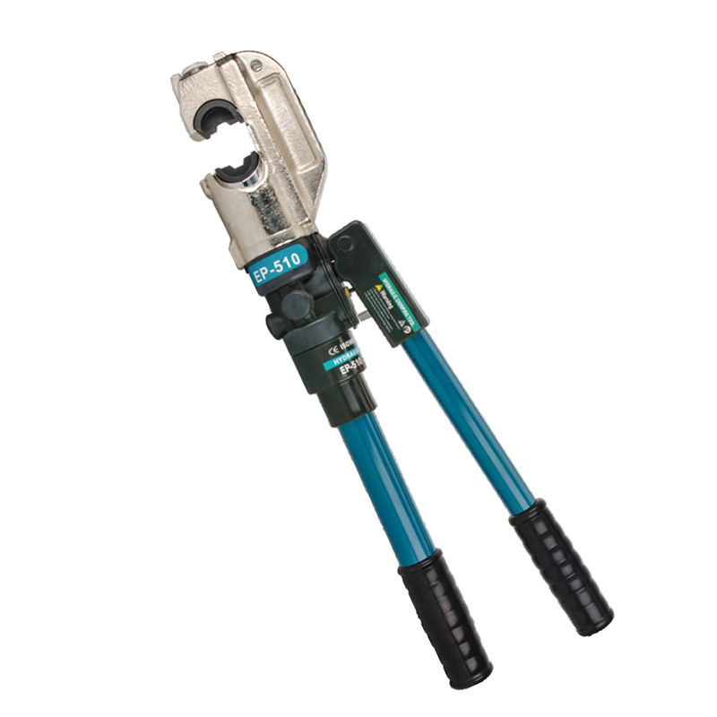 Professional Hydraulic Crimping Tool, Heavy-Duty Cable Crimper, Handheld Manual Hydraulic Press, Durable Steel Construction, Ergonomic Handles, Electrical Repair Utility Tool, EP-510 Model