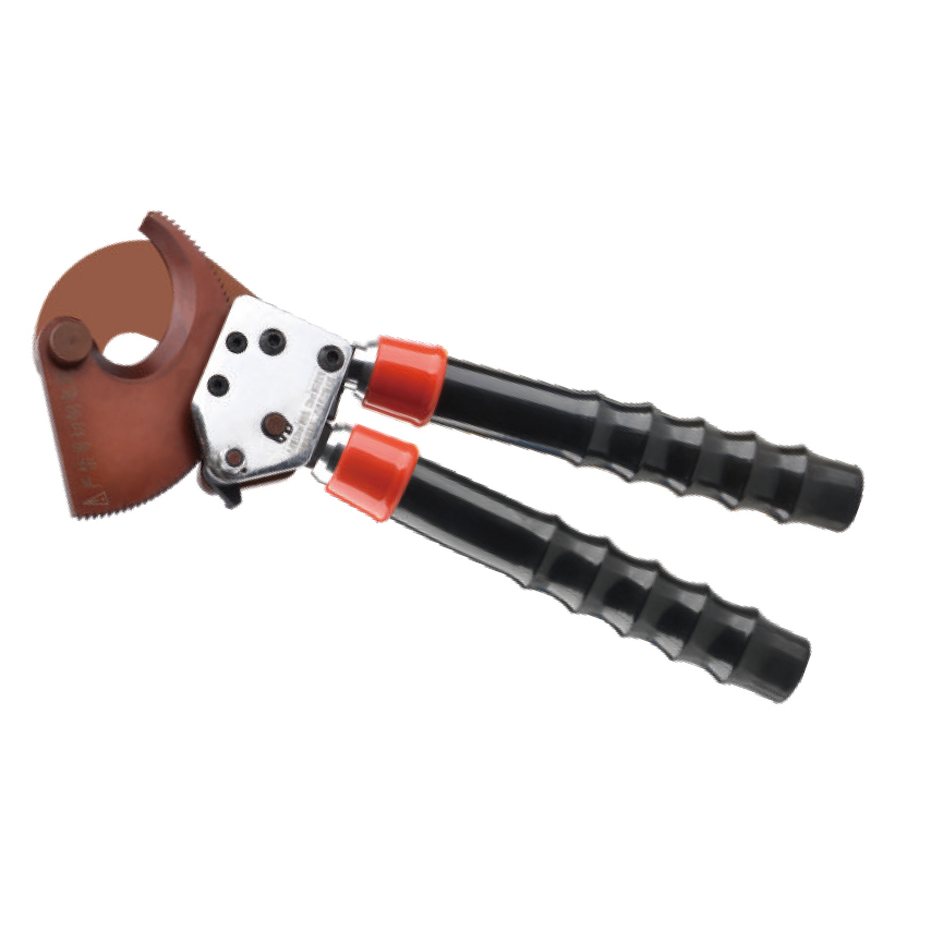 Ratchet Cable Cutter, High Leverage Cutting Tool for Aluminum and Copper Cables, Ergonomic Handle Design, Professional Grade, J-13 Model