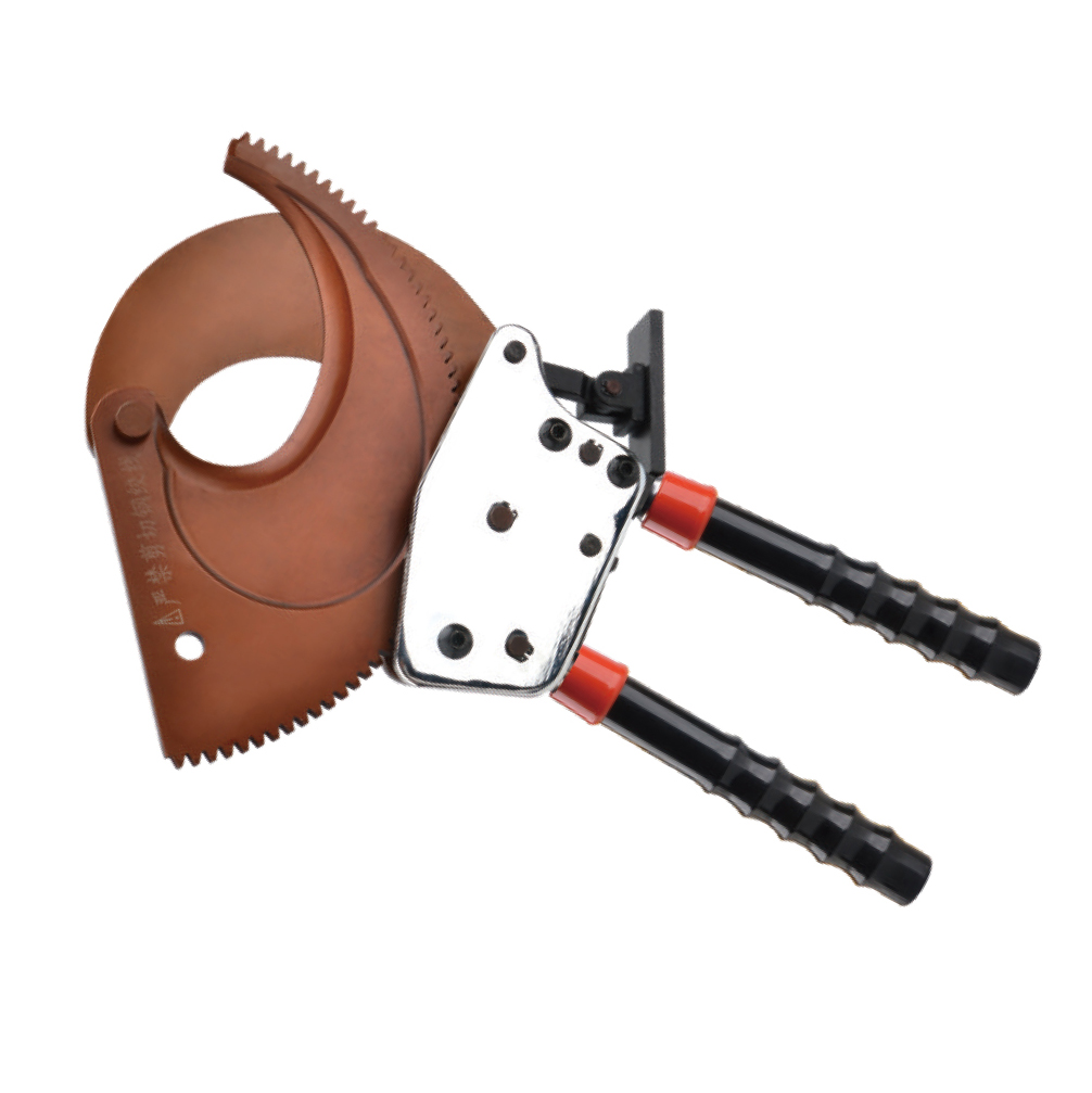 Heavy-Duty Ratchet Cable Cutter, Ergonomic Handle Design, for Cutting Copper and Aluminum Cables, Safe and Efficient, J-130 Model