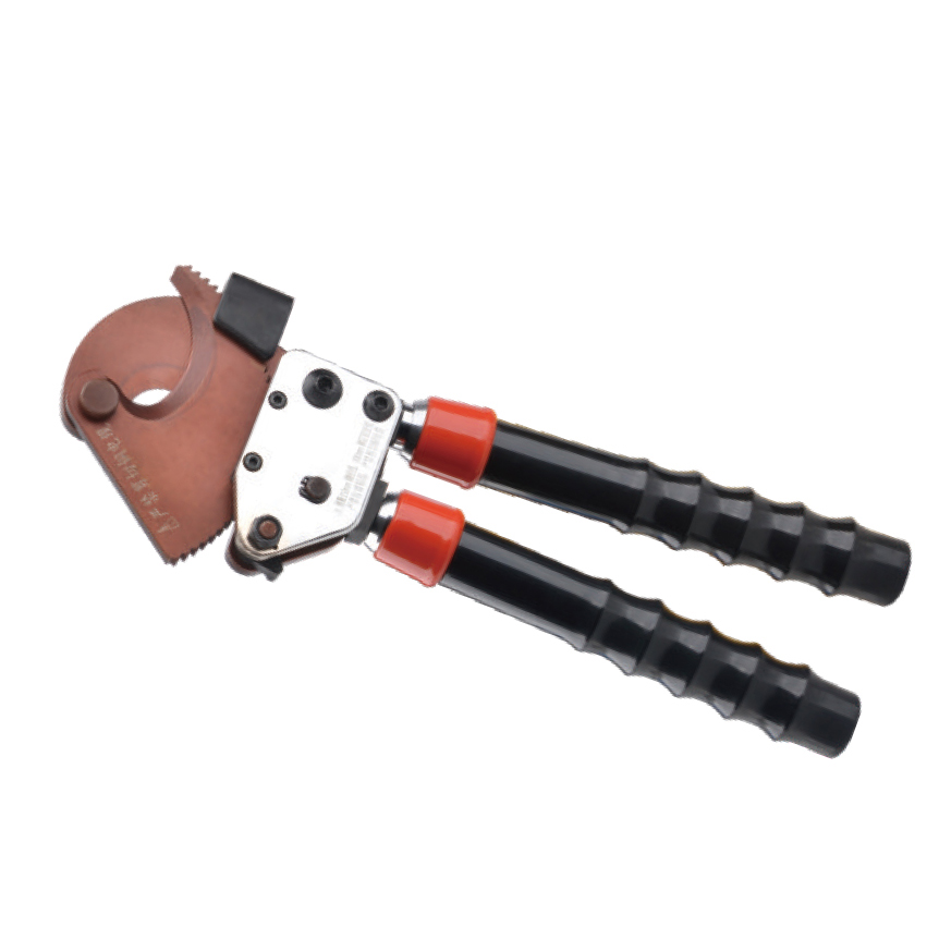 Ratchet Cable Cutter, Ergonomic Handles, Sharp Steel Blade, for Cutting Copper and Aluminum Cables, Electricians Tool, J-25 Model