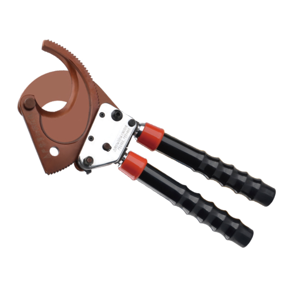 Heavy-Duty Ratchet Cable Cutter, Electrichian Wire Cutting Tool, Handheld Manual Cable Shear, for Copper and Aluminum Cables, Ergonomic Grip Handle, J-75 Model