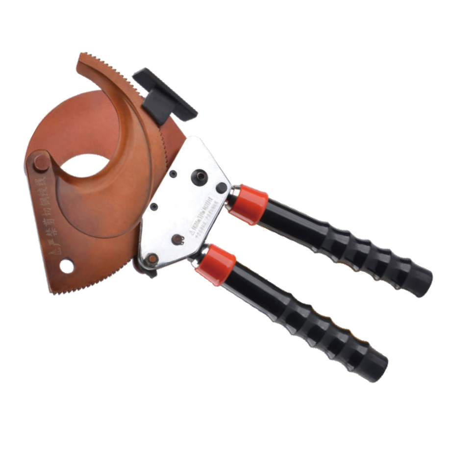 Heavy-Duty Ratchet Cable Cutter, High-Leverage Design, Sharp Steel Blades, Ergonomic Handle, Efficient Copper and Aluminum Cable Cutter, J-95 Model