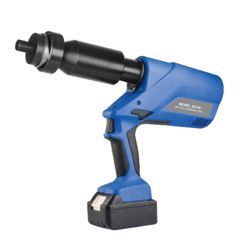 Portable Battery Powered Hydraulic Tool, Cordless Battery-Powered, Heavy-Duty, Industrial Grade Wire Crimper, Adjustable Pressure, EZ-24 Model